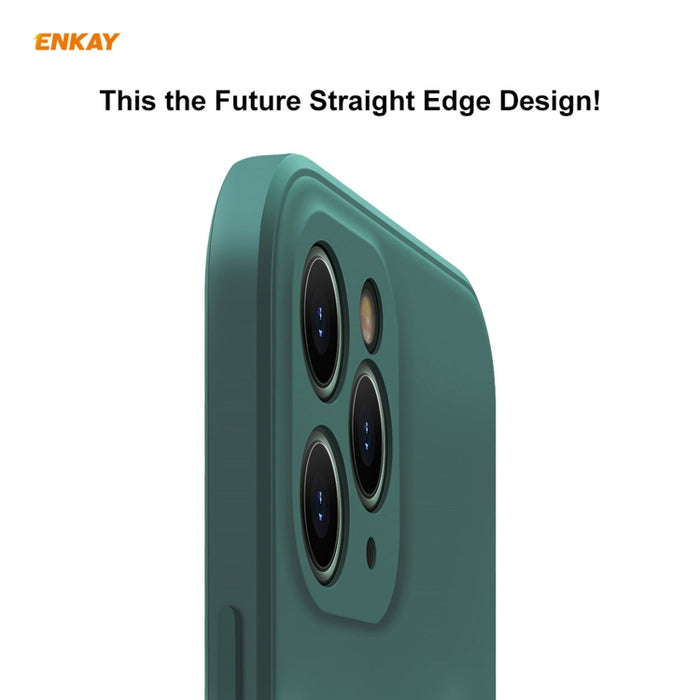 Para iPhone 11 Pro Max Hat-Prince ENKAY ENK-PC0662 Estuche protector a prueba de golpes de silicona líquida con borde recto + 0.26 mm 9H 2.5D Pegamento completo Cobertura completa Película protectora de vidrio templado, For iPhone 11 Pro Max