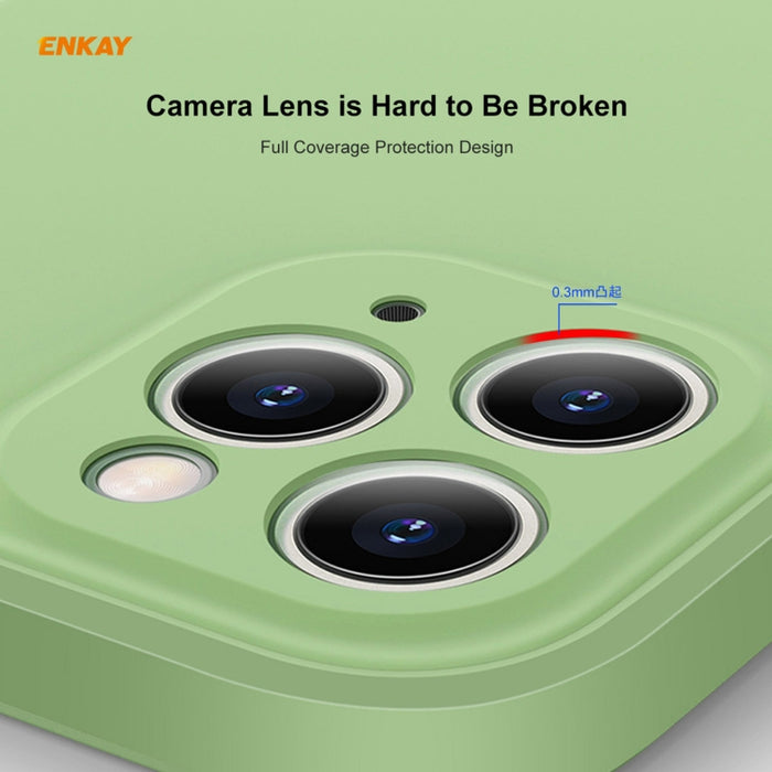 Para iPhone 11 Pro Max Hat-Prince ENKAY ENK-PC0662 Estuche protector a prueba de golpes de silicona líquida con borde recto + 0.26 mm 9H 2.5D Pegamento completo Cobertura completa Película protectora de vidrio templado, For iPhone 11 Pro Max