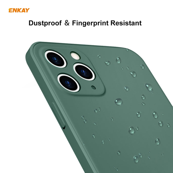 Para iPhone 11 Pro Max Hat-Prince ENKAY ENK-PC0662 Estuche protector a prueba de golpes de silicona líquida con borde recto + 0.26 mm 9H 2.5D Pegamento completo Cobertura completa Película protectora de vidrio templado, For iPhone 11 Pro Max