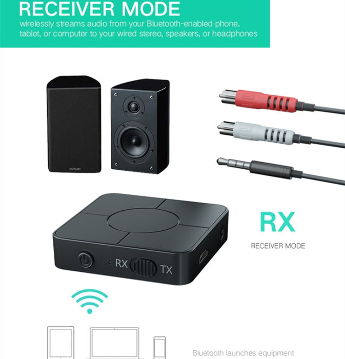 KN326 Bluetooth Audio transmisor receptor 5.0 adaptador Bluetooth dos en uno para llamadas con manos libres