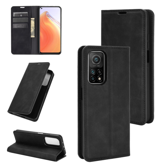 Para Xiaomi Mi 10T / 10T Pro Estuche de cuero con succión magnética de negocios de piel retro con soporte, ranuras para tarjetas y billetera, For Xiaomi Mi 10T / 10T Pro, For Xiaomi Mi 10T