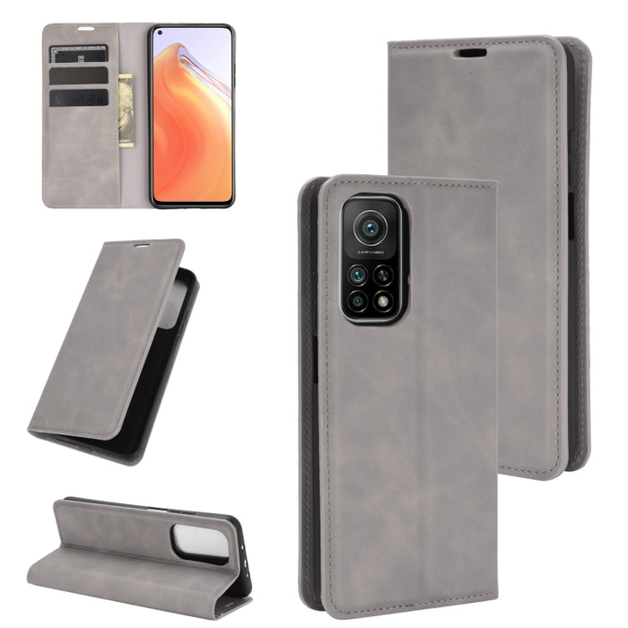 Para Xiaomi Mi 10T / 10T Pro Estuche de cuero con succión magnética de negocios de piel retro con soporte, ranuras para tarjetas y billetera, For Xiaomi Mi 10T / 10T Pro, For Xiaomi Mi 10T