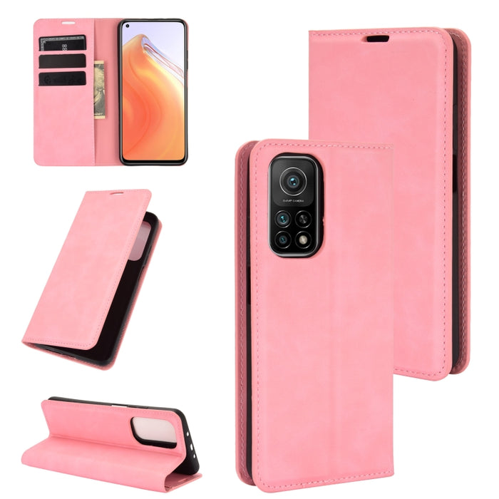 Para Xiaomi Mi 10T / 10T Pro Estuche de cuero con succión magnética de negocios de piel retro con soporte, ranuras para tarjetas y billetera, For Xiaomi Mi 10T / 10T Pro, For Xiaomi Mi 10T