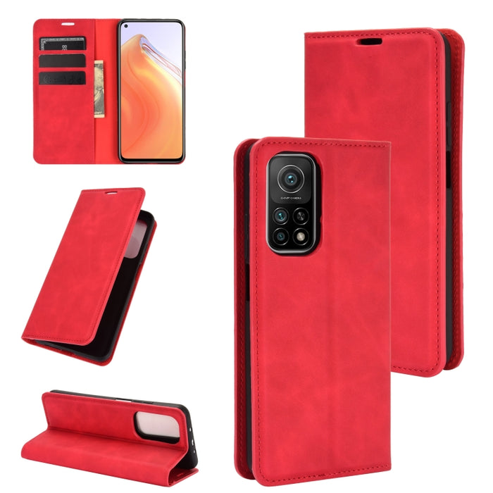 Para Xiaomi Mi 10T / 10T Pro Estuche de cuero con succión magnética de negocios de piel retro con soporte, ranuras para tarjetas y billetera, For Xiaomi Mi 10T / 10T Pro, For Xiaomi Mi 10T