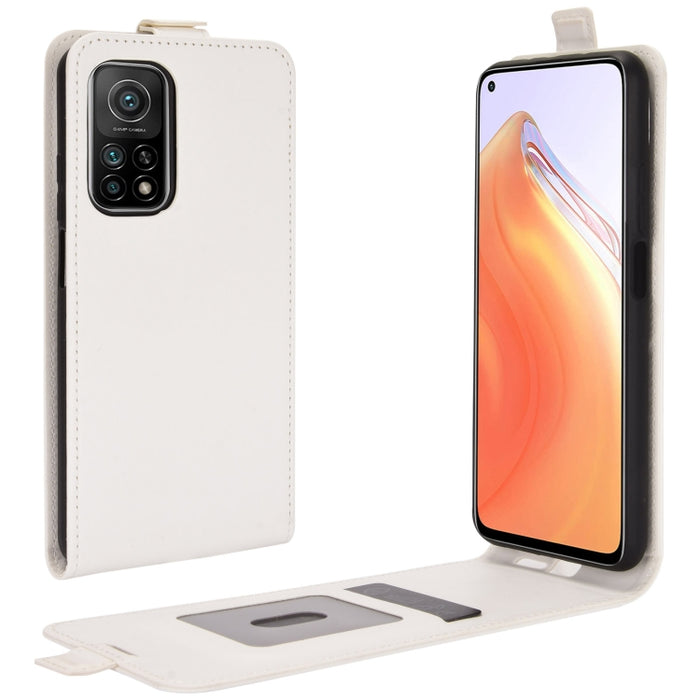 Para Xiaomi Mi 10T/10T Pro R64 Texture Funda protectora de cuero con tapa vertical única con ranuras para tarjetas y marco de fotos, For Xiaomi Mi 10T