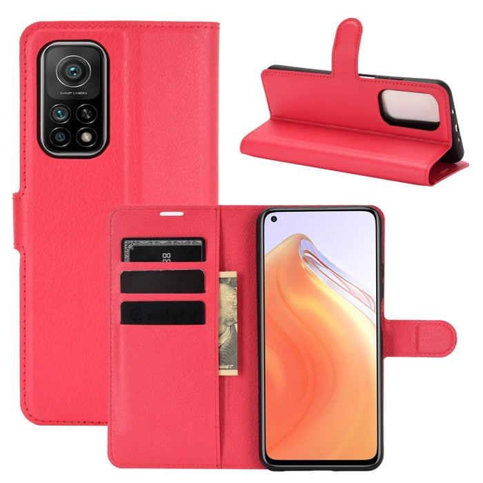 Para Xiaomi Mi 10T / 10T Pro Litchi Texture Funda protectora con tapa horizontal con soporte, ranuras para tarjetas y billetera, For Xiaomi Mi 10T