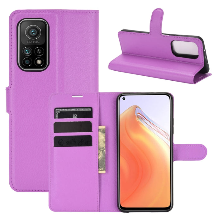 Para Xiaomi Mi 10T / 10T Pro Litchi Texture Funda protectora con tapa horizontal con soporte, ranuras para tarjetas y billetera, For Xiaomi Mi 10T