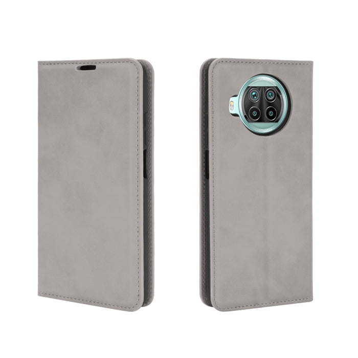 Para Xiaomi Mi 10T Lite Estuche de cuero con succión magnética de negocios de piel retro con soporte, ranuras para tarjetas y billetera, For Xiaomi Mi 10T Lite
