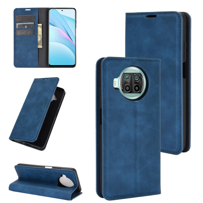 Para Xiaomi Mi 10T Lite Estuche de cuero con succión magnética de negocios de piel retro con soporte, ranuras para tarjetas y billetera, For Xiaomi Mi 10T Lite