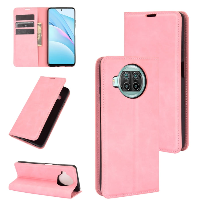 Para Xiaomi Mi 10T Lite Estuche de cuero con succión magnética de negocios de piel retro con soporte, ranuras para tarjetas y billetera, For Xiaomi Mi 10T Lite