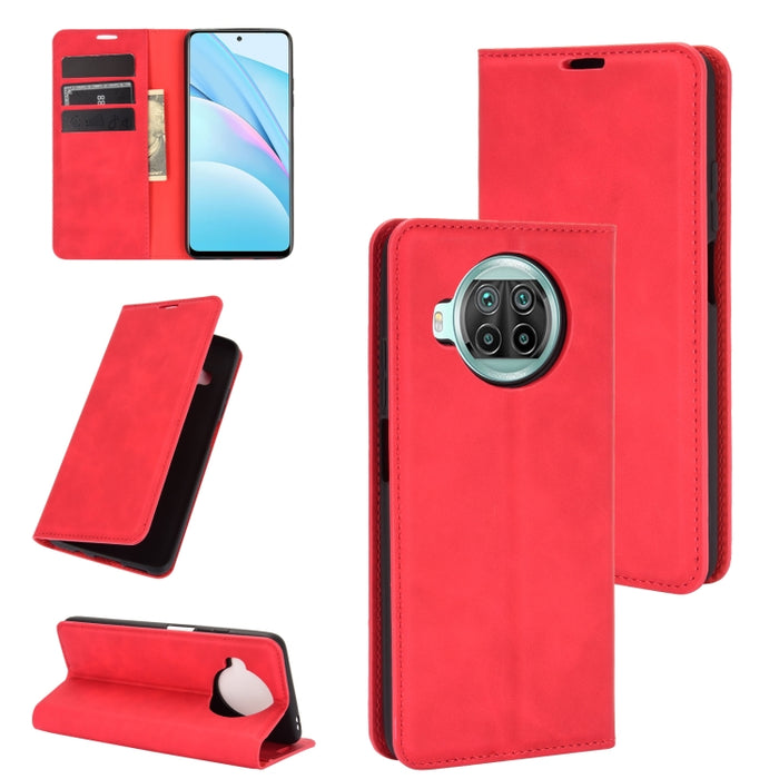 Para Xiaomi Mi 10T Lite Estuche de cuero con succión magnética de negocios de piel retro con soporte, ranuras para tarjetas y billetera, For Xiaomi Mi 10T Lite
