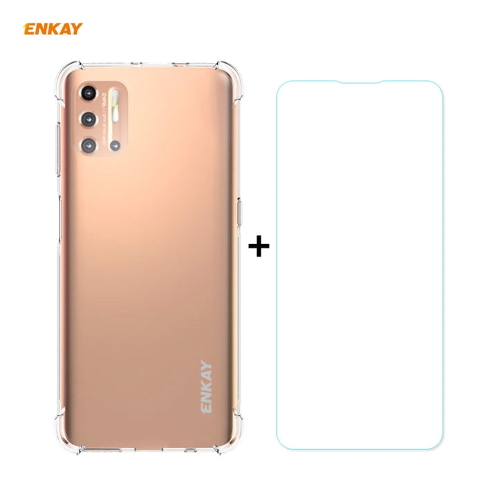 Hat-Prince ENKAY Clear TPU Estuche a prueba de golpes Funda antideslizante suave + 0.26mm 9H 2.5D Película protectora de vidrio templado, For Motorola Moto G9 Plus, For Motorola Moto G9 / G9 Play, For Samsung Galaxy A42 5G, For Samsung Galaxy M31s     ...