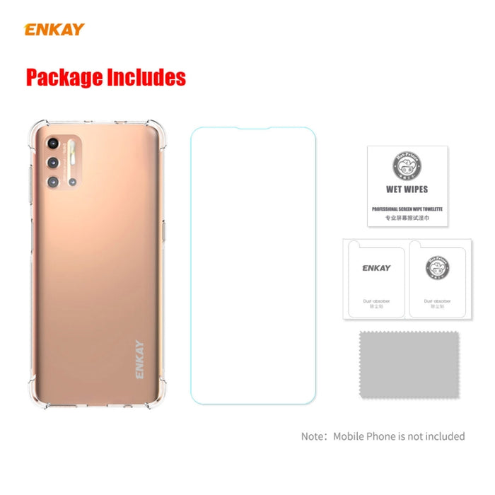 Hat-Prince ENKAY Clear TPU Estuche a prueba de golpes Funda antideslizante suave + 0.26mm 9H 2.5D Película protectora de vidrio templado, For Motorola Moto G9 Plus, For Motorola Moto G9 / G9 Play, For Samsung Galaxy A42 5G, For Samsung Galaxy M31s     ...
