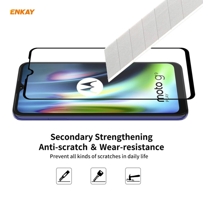 Hat-Prince ENKAY Clear TPU Estuche a prueba de golpes Funda antideslizante suave + 0.26mm 9H 2.5D Pegamento completo Cobertura completa Película protectora de vidrio templado, For Motorola Moto G9 / G9 Play, For Xiaomi Redmi 9A, For Xiaomi Redmi 9C    ...
