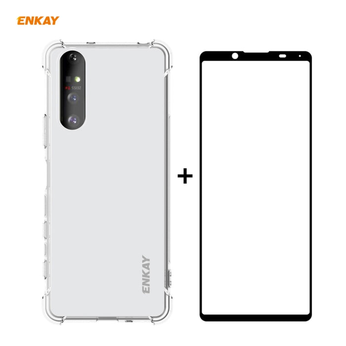 Hat-Prince ENKAY Clear TPU Estuche a prueba de golpes Funda antideslizante suave + 0.26mm 9H 2.5D Pegamento completo Cobertura completa Película protectora de vidrio templado, For Motorola Moto G9 / G9 Play, For Xiaomi Redmi 9A, For Xiaomi Redmi 9C    ...
