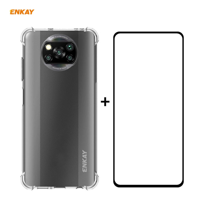 Hat-Prince ENKAY Clear TPU Estuche a prueba de golpes Funda antideslizante suave + 0.26mm 9H 2.5D Pegamento completo Cobertura completa Película protectora de vidrio templado, For Motorola Moto G9 / G9 Play, For Xiaomi Redmi 9A, For Xiaomi Redmi 9C    ...