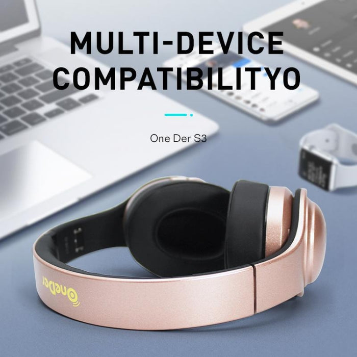 OneDer S3 2 en 1 Auriculares y altavoz Auriculares inalámbricos portátiles con Bluetooth Cancelación de ruido Estéreo sobre la oreja