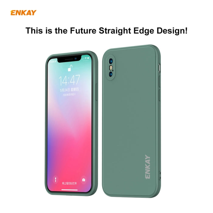 ENKAY ENK-PC071 Hat-Prince Estuche protector a prueba de golpes de borde recto de silicona líquida para iPhone XS / X, For iPhone XS