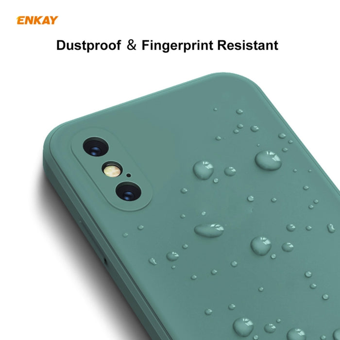 ENKAY ENK-PC071 Hat-Prince Estuche protector a prueba de golpes de borde recto de silicona líquida para iPhone XS / X, For iPhone XS