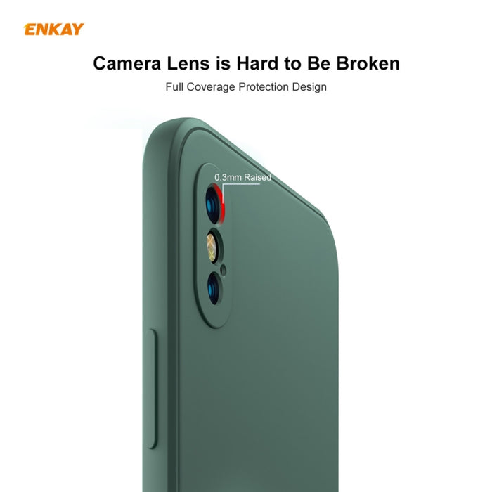 ENKAY ENK-PC072 Hat-Prince Estuche protector a prueba de golpes de borde recto de silicona líquida para iPhone XS Max, For iPhone XS Max