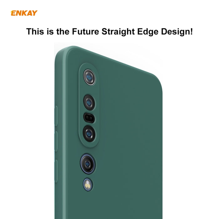 Para Xiaomi Mi 10 5G Hat-Prince ENKAY ENK-PC075 Funda protectora de silicona líquida de borde recto a prueba de golpes, For Xiaomi Mi 10 5G, For Xiaomi Mi 10 G