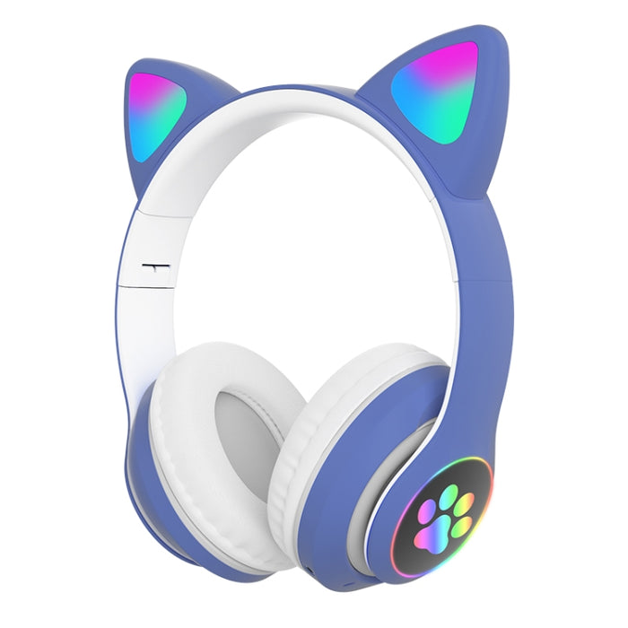 TN-28 3.5mm Bluetooth 5.0 Conexión dual RGB Cat Ear Bass Auriculares estéreo con cancelación de ruido Compatible con tarjeta TF con micrófono