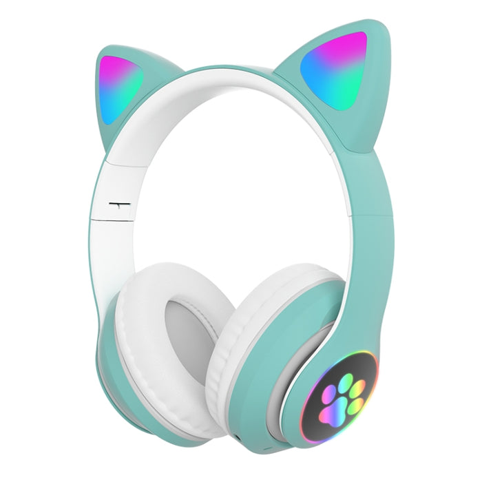 TN-28 3.5mm Bluetooth 5.0 Conexión dual RGB Cat Ear Bass Auriculares estéreo con cancelación de ruido Compatible con tarjeta TF con micrófono