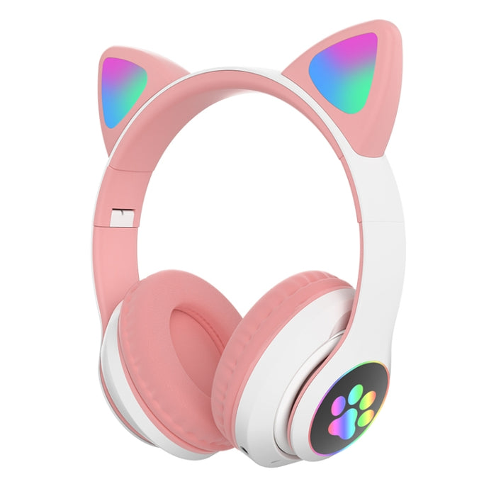 TN-28 3.5mm Bluetooth 5.0 Conexión dual RGB Cat Ear Bass Auriculares estéreo con cancelación de ruido Compatible con tarjeta TF con micrófono