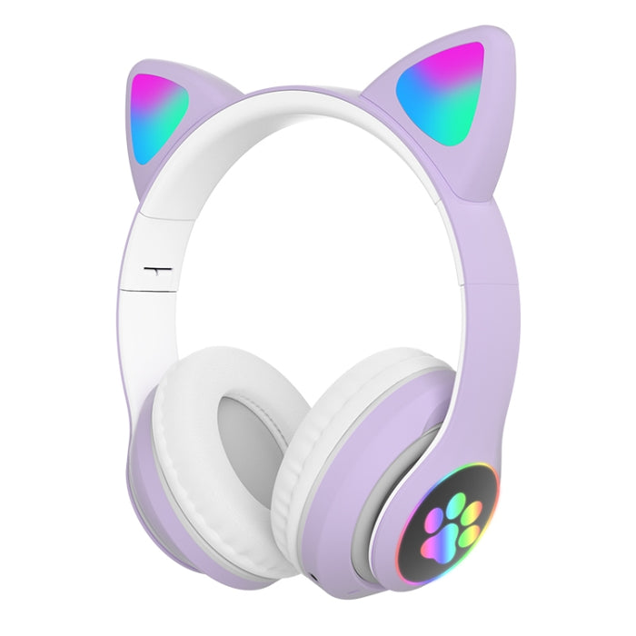 TN-28 3.5mm Bluetooth 5.0 Conexión dual RGB Cat Ear Bass Auriculares estéreo con cancelación de ruido Compatible con tarjeta TF con micrófono