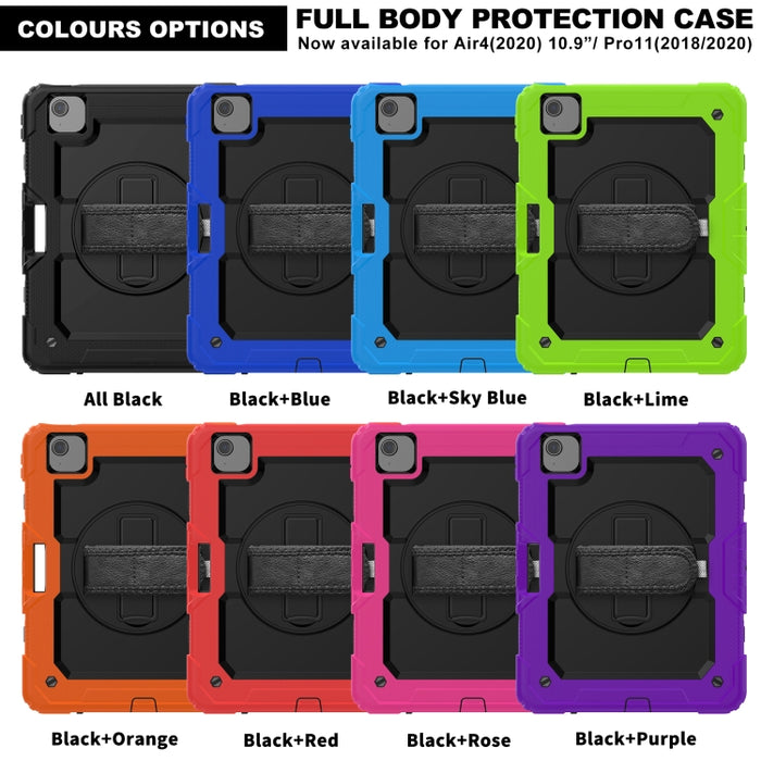 Para iPad Air 2020 10.9 Gel de sílice negro a prueba de golpes + Funda protectora de PC colorida, For iPad Air 2022 / 2020 10.9