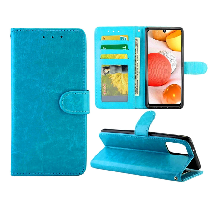 Estuche protector con tapa horizontal de cuero con textura de caballo loco con soporte y ranuras para tarjetas y billetera y marco de fotos, For OPPO Reno4 Lite / F17 Pro/A93, For OPPO F17 / A73 (2020) 4G, For Google Pixel 4a 5G, For Samsung Galaxy A42...