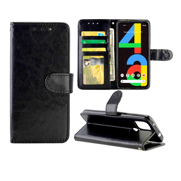 Estuche protector con tapa horizontal de cuero con textura de caballo loco con soporte y ranuras para tarjetas y billetera y marco de fotos, For OPPO Reno4 Lite / F17 Pro/A93, For OPPO F17 / A73 (2020) 4G, For Google Pixel 4a 5G, For Samsung Galaxy A42...