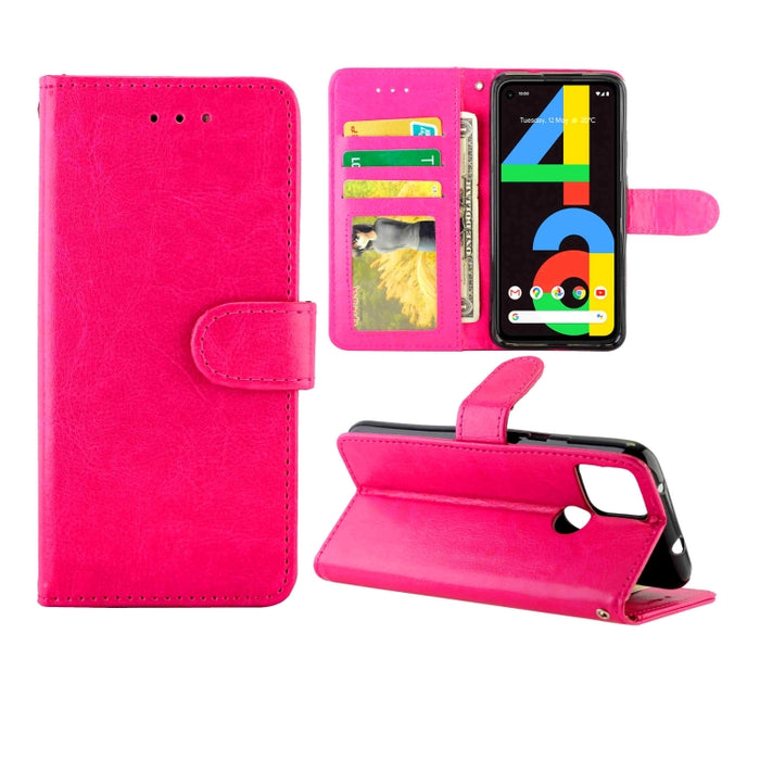Estuche protector con tapa horizontal de cuero con textura de caballo loco con soporte y ranuras para tarjetas y billetera y marco de fotos, For OPPO Reno4 Lite / F17 Pro/A93, For OPPO F17 / A73 (2020) 4G, For Google Pixel 4a 5G, For Samsung Galaxy A42...