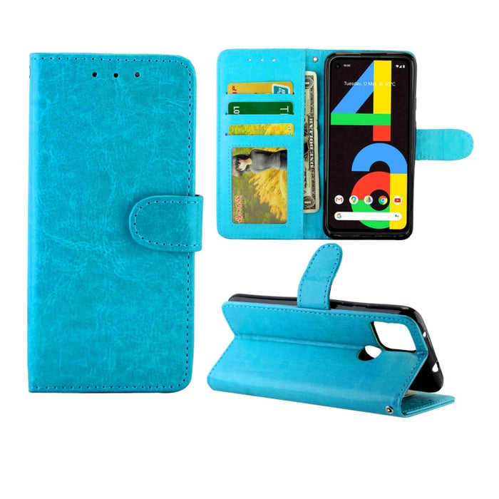 Estuche protector con tapa horizontal de cuero con textura de caballo loco con soporte y ranuras para tarjetas y billetera y marco de fotos, For OPPO Reno4 Lite / F17 Pro/A93, For OPPO F17 / A73 (2020) 4G, For Google Pixel 4a 5G, For Samsung Galaxy A42...