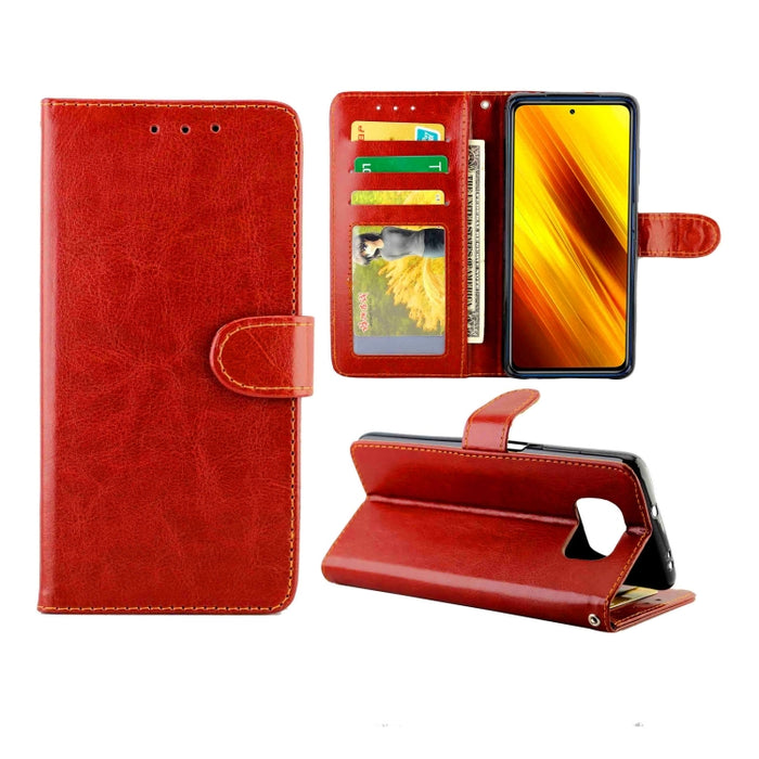 Estuche protector con tapa horizontal de cuero con textura de caballo loco con soporte y ranuras para tarjetas y billetera y marco de fotos, For OPPO Reno4 Lite / F17 Pro/A93, For OPPO F17 / A73 (2020) 4G, For Google Pixel 4a 5G, For Samsung Galaxy A42...