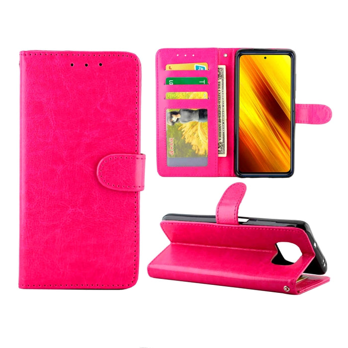 Estuche protector con tapa horizontal de cuero con textura de caballo loco con soporte y ranuras para tarjetas y billetera y marco de fotos, For OPPO Reno4 Lite / F17 Pro/A93, For OPPO F17 / A73 (2020) 4G, For Google Pixel 4a 5G, For Samsung Galaxy A42...