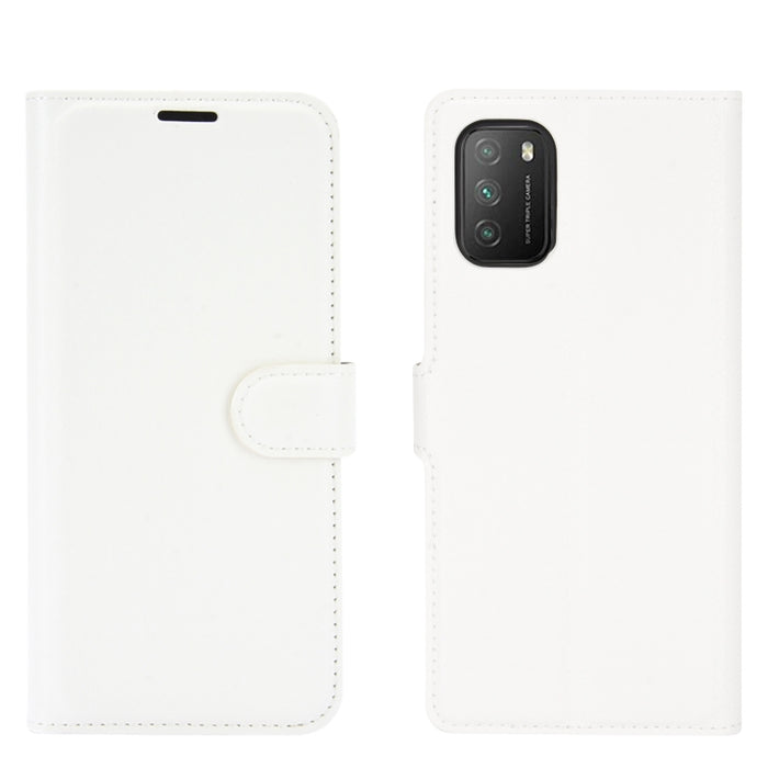 Para Xiaomi Poco M3 Litchi Texture Funda protectora con tapa horizontal con soporte y ranuras para tarjetas y billetera, For Xiaomi Poco M3