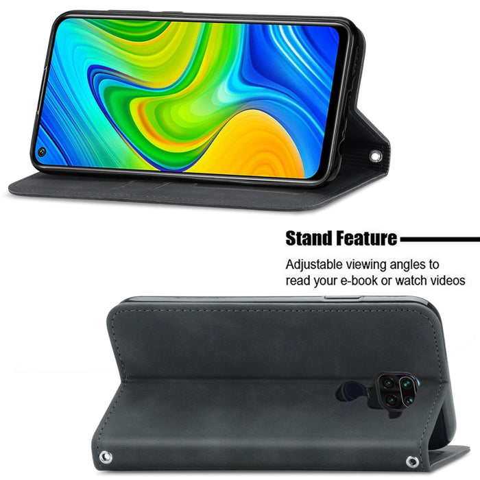 Retro Skin Feel Business Funda de cuero con tapa horizontal magnética con soporte y ranuras para tarjetas y billetera y marco de fotos, For Xiaomi Redmi 9A, For Xiaomi Redmi 9C, For Xiaomi Redmi 10X 4G, For Xiaomi Redmi Note 8, For Xiaomi Redmi K30 Pro