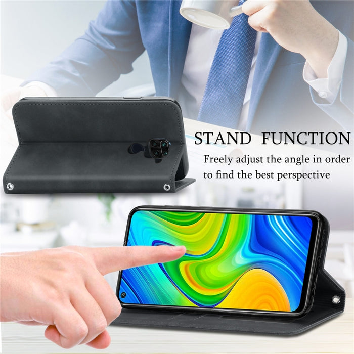 Retro Skin Feel Business Funda de cuero con tapa horizontal magnética con soporte y ranuras para tarjetas y billetera y marco de fotos, For Xiaomi Redmi 9A, For Xiaomi Redmi 9C, For Xiaomi Redmi 10X 4G, For Xiaomi Redmi Note 8, For Xiaomi Redmi K30 Pro