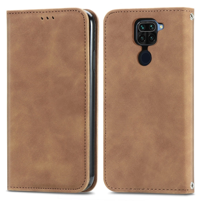 Retro Skin Feel Business Funda de cuero con tapa horizontal magnética con soporte y ranuras para tarjetas y billetera y marco de fotos, For Xiaomi Redmi 9A, For Xiaomi Redmi 9C, For Xiaomi Redmi 10X 4G, For Xiaomi Redmi Note 8, For Xiaomi Redmi K30 Pro