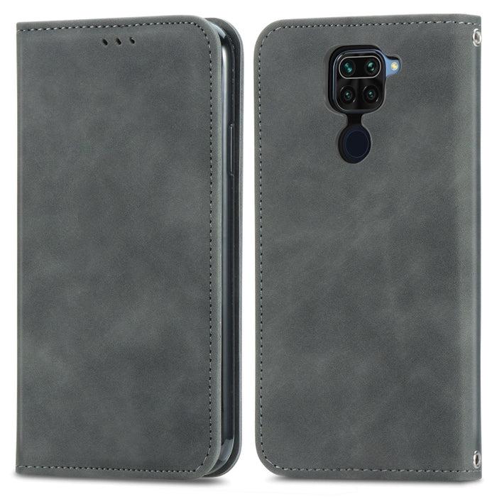 Retro Skin Feel Business Funda de cuero con tapa horizontal magnética con soporte y ranuras para tarjetas y billetera y marco de fotos, For Xiaomi Redmi 9A, For Xiaomi Redmi 9C, For Xiaomi Redmi 10X 4G, For Xiaomi Redmi Note 8, For Xiaomi Redmi K30 Pro