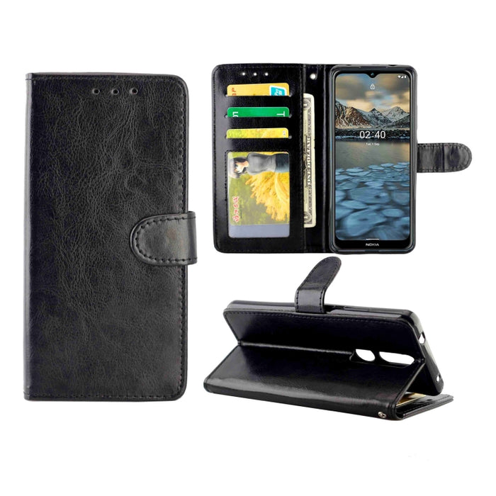 Estuche protector con tapa horizontal de cuero con textura de caballo loco con soporte y ranuras para tarjetas y billetera y marco de fotos, For Nokia 2.4, For Nokia 3.4, For OPPO Realme C17/7i, For OPPO Realme V5 5G/Realme 7 5G, For Vivo Y73S         ...