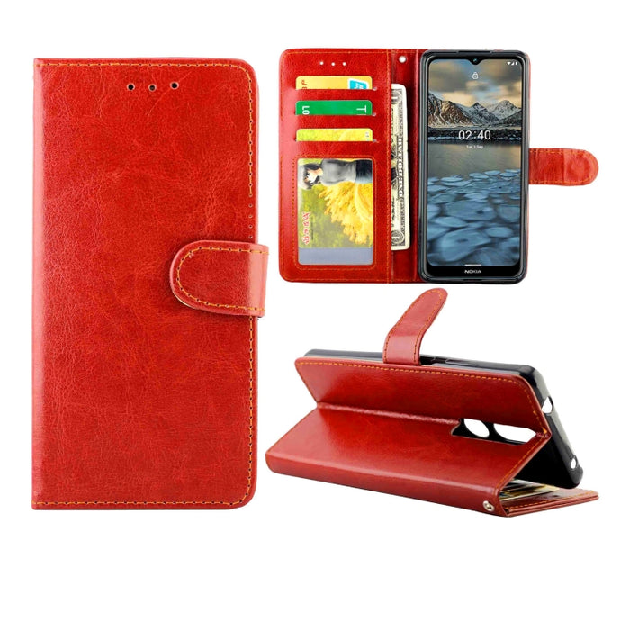 Estuche protector con tapa horizontal de cuero con textura de caballo loco con soporte y ranuras para tarjetas y billetera y marco de fotos, For Nokia 2.4, For Nokia 3.4, For OPPO Realme C17/7i, For OPPO Realme V5 5G/Realme 7 5G, For Vivo Y73S         ...
