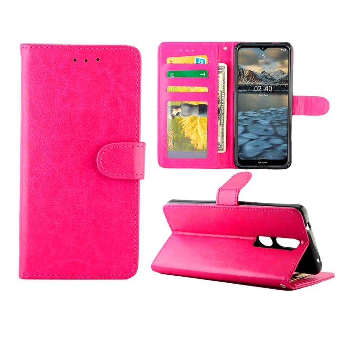 Estuche protector con tapa horizontal de cuero con textura de caballo loco con soporte y ranuras para tarjetas y billetera y marco de fotos, For Nokia 2.4, For Nokia 3.4, For OPPO Realme C17/7i, For OPPO Realme V5 5G/Realme 7 5G, For Vivo Y73S         ...