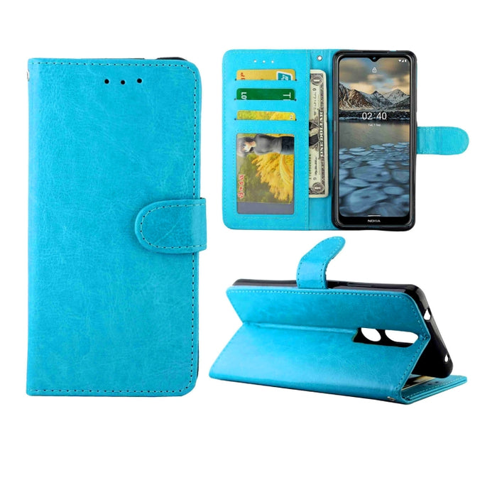 Estuche protector con tapa horizontal de cuero con textura de caballo loco con soporte y ranuras para tarjetas y billetera y marco de fotos, For Nokia 2.4, For Nokia 3.4, For OPPO Realme C17/7i, For OPPO Realme V5 5G/Realme 7 5G, For Vivo Y73S         ...