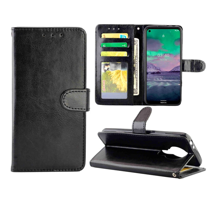 Estuche protector con tapa horizontal de cuero con textura de caballo loco con soporte y ranuras para tarjetas y billetera y marco de fotos, For Nokia 2.4, For Nokia 3.4, For OPPO Realme C17/7i, For OPPO Realme V5 5G/Realme 7 5G, For Vivo Y73S         ...