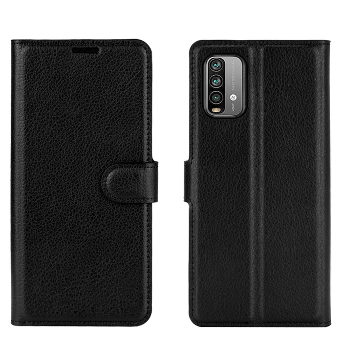 Para Xiaomi Redmi Note 9 4G Litchi Texture Funda protectora con tapa horizontal con soporte y ranuras para tarjetas y billetera, For Xiaomi Redmi Note 9 4G