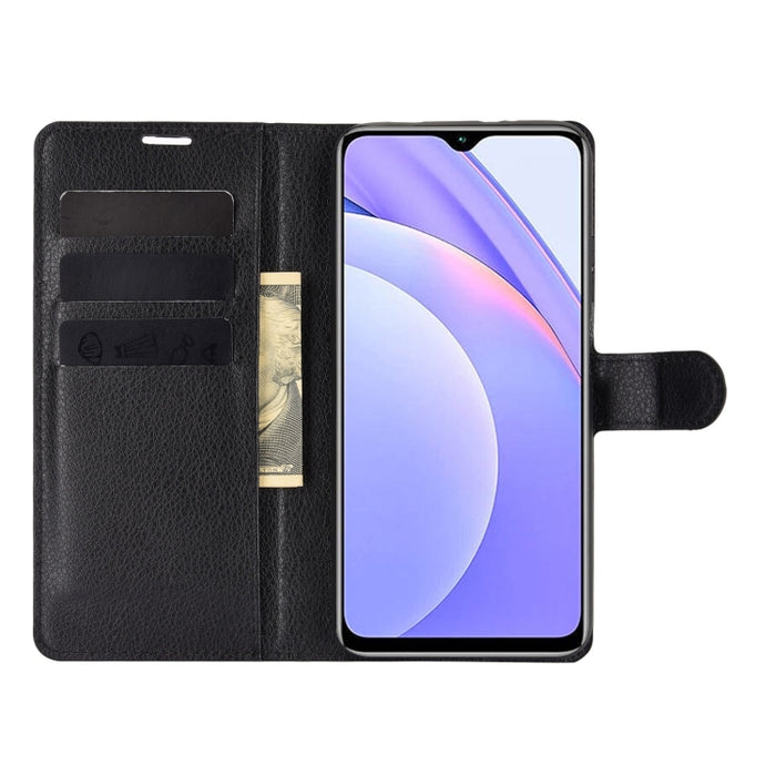 Para Xiaomi Redmi Note 9 4G Litchi Texture Funda protectora con tapa horizontal con soporte y ranuras para tarjetas y billetera, For Xiaomi Redmi Note 9 4G