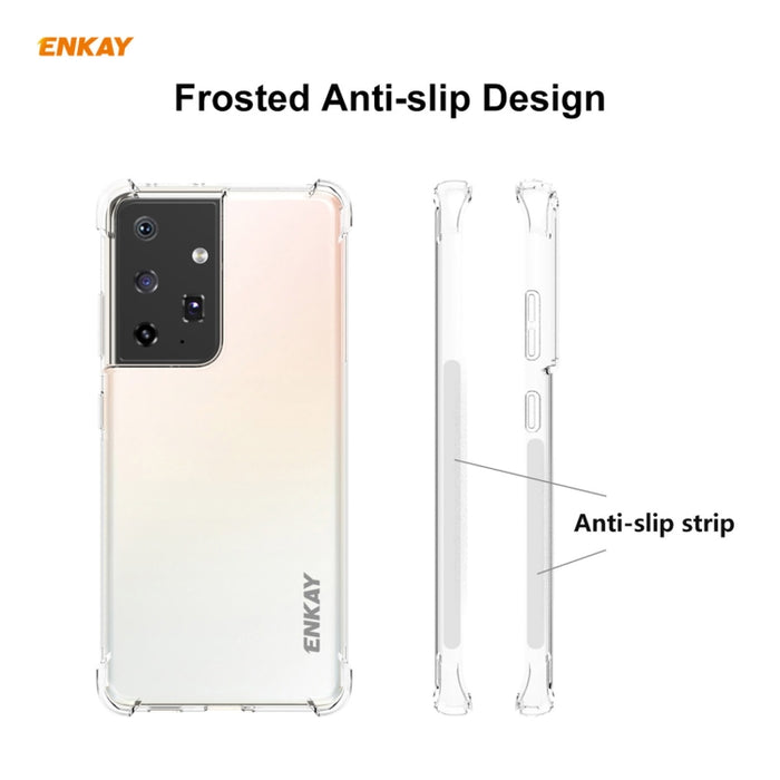Hat-Prince ENKAY Estuche transparente de TPU a prueba de golpes Cubierta suave antideslizante + Pantalla completa 3D PET Curvado en caliente Protector de pantalla HD Película suave, compatible con desbloqueo de huellas dactilares                       ...
