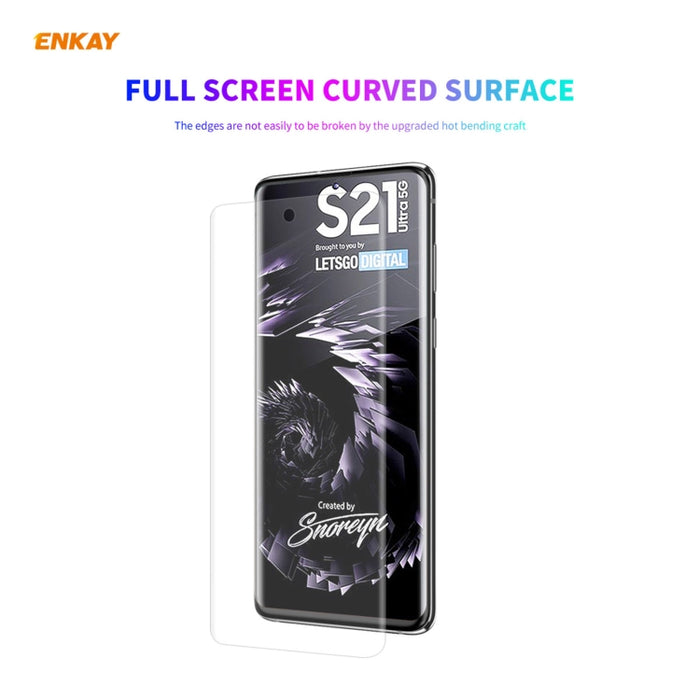 Hat-Prince ENKAY Estuche transparente de TPU a prueba de golpes Cubierta suave antideslizante + Pantalla completa 3D PET Curvado en caliente Protector de pantalla HD Película suave, compatible con desbloqueo de huellas dactilares                       ...